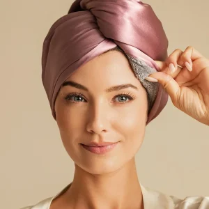 100% Maulbeerseide Doppelseitiges Haarturban-Handtuch – Schnelltrocknend, Anti-Frizz & Sanft zum Haar