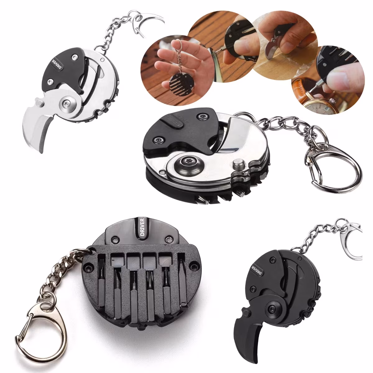 7 in 1 EDC Schlüsselbund Multitool Taschenmesser Multifunktionswerkzeug