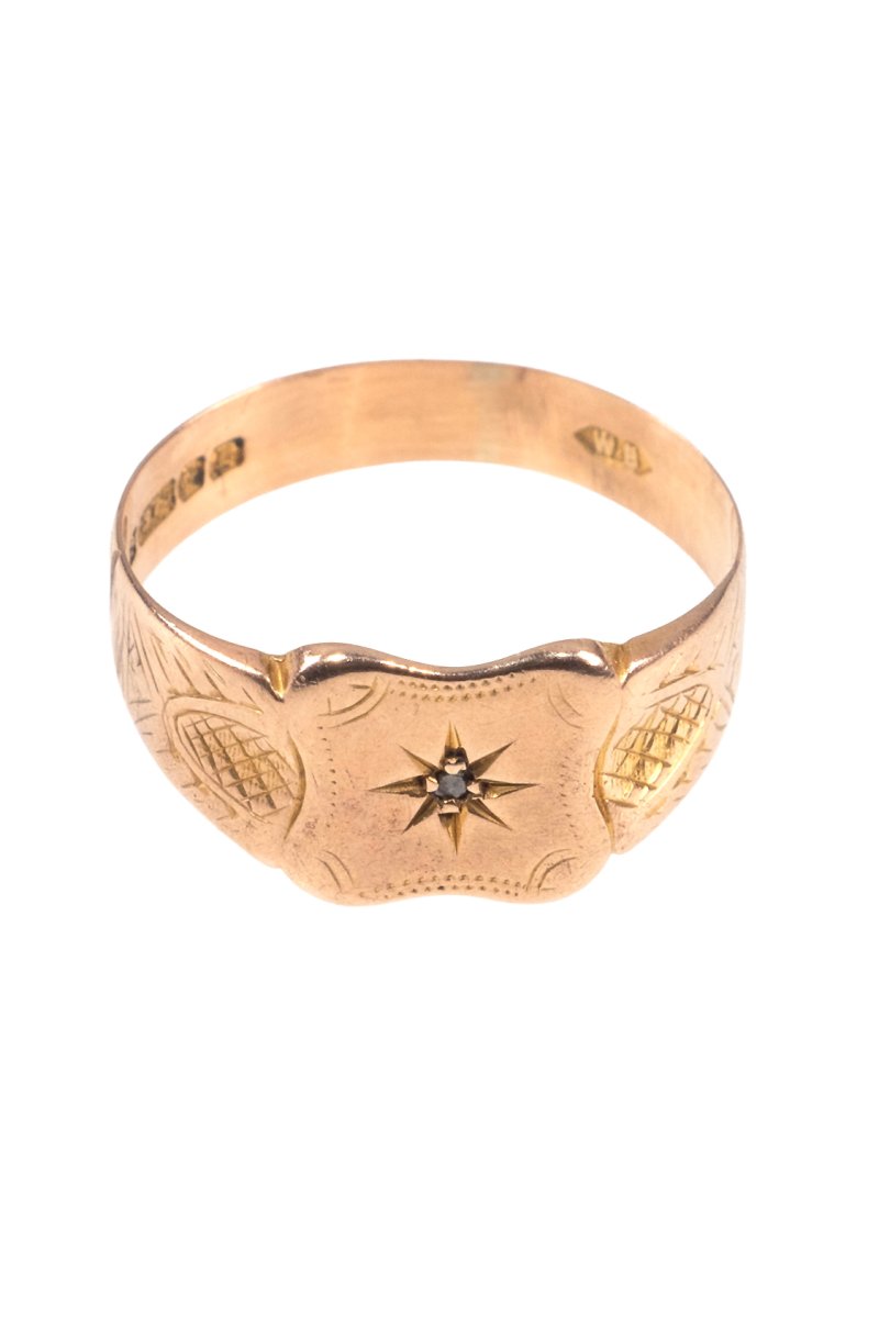 Datiert 1929 – Herrenring/Siegelring mit Diamant