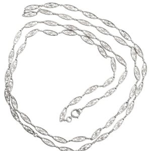 Um 1890 – Jugendstil Longguard Silberkette