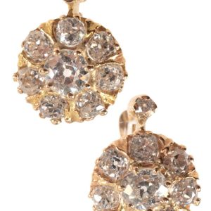Um 1900 – Ohrring Diamantcluster, Italien