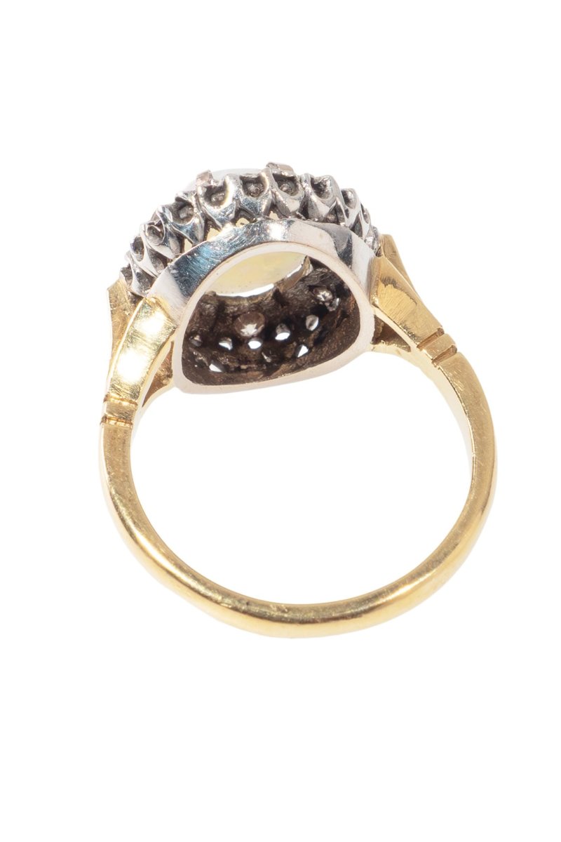 Datiert 1973 – Vintage Ring mit Opal und Diamanten – Bild 5