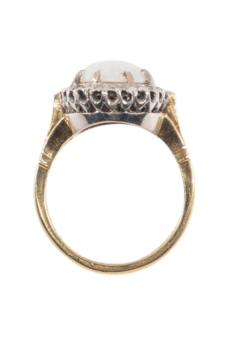 Datiert 1973 – Vintage Ring mit Opal und Diamanten – Bild 6
