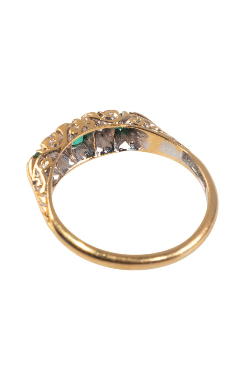 Um 1910 – Edwardianischer Ring mit Smaragden – Bild 5