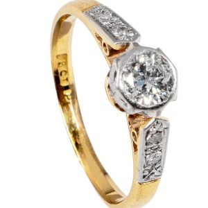 Um 1950 – Vintage Verlobungsring mit Diamantsolitär