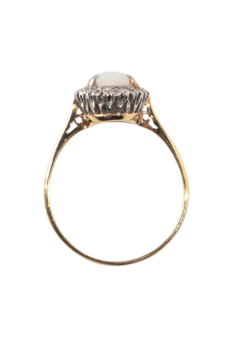 Um 1930 – Entourage Ring mit Opal und Diamanten – Bild 6