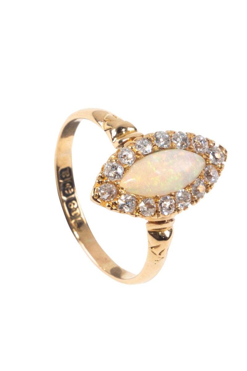 Datiert 1900 – Opal Diamantring – Bild 2