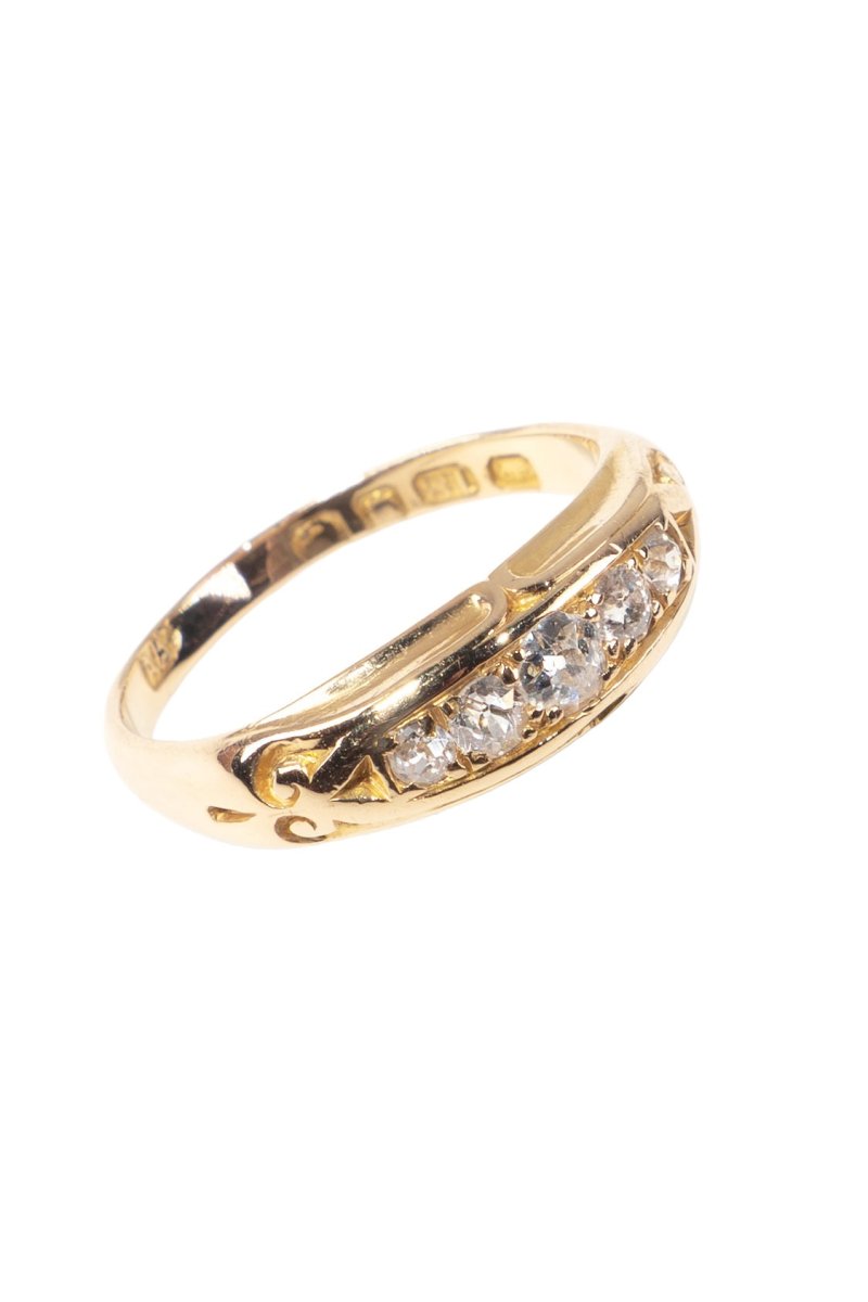 Datiert 1898 – Viktorianischer Ring mit Diamanten – Bild 4